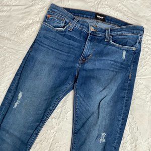 Hudson Jeans Ripped Skinny Mid Wash Denim
